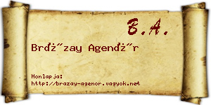 Brázay Agenór névjegykártya